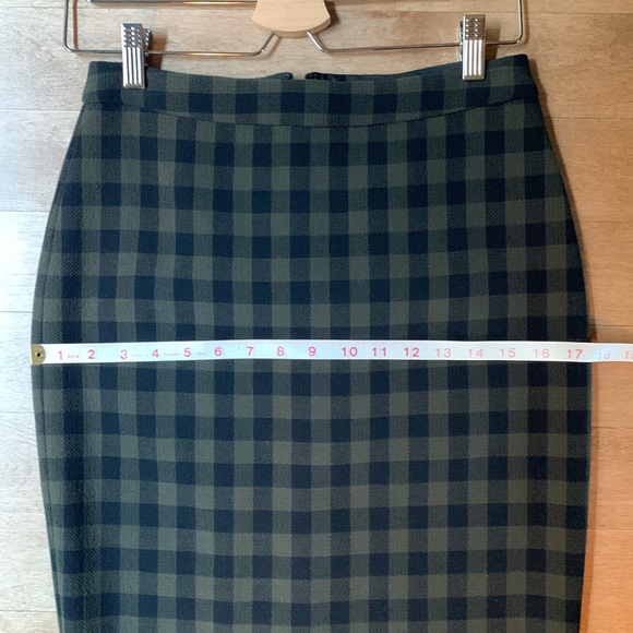 ALC midi skirt. Checkered black and olive green colour - Picture 5 of 8
